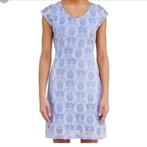 Merrell Women's Periwinkle Flora Deco Print Short Sleeve Mini Dress Size Small